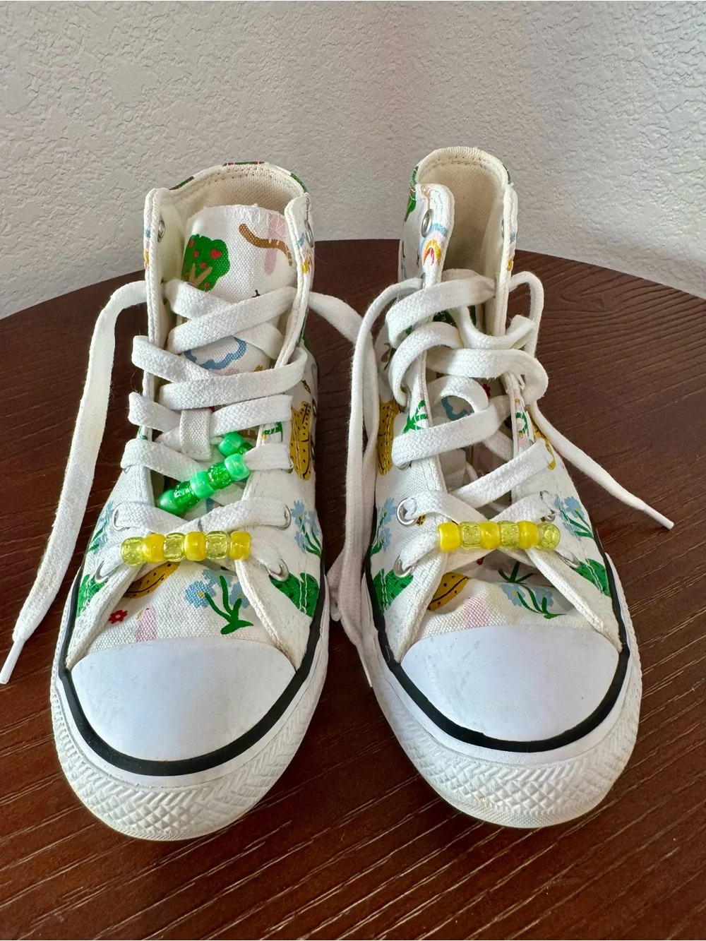 Converse Kids' Explore Nature White High-Top Sneakers with Rainbow & Animals